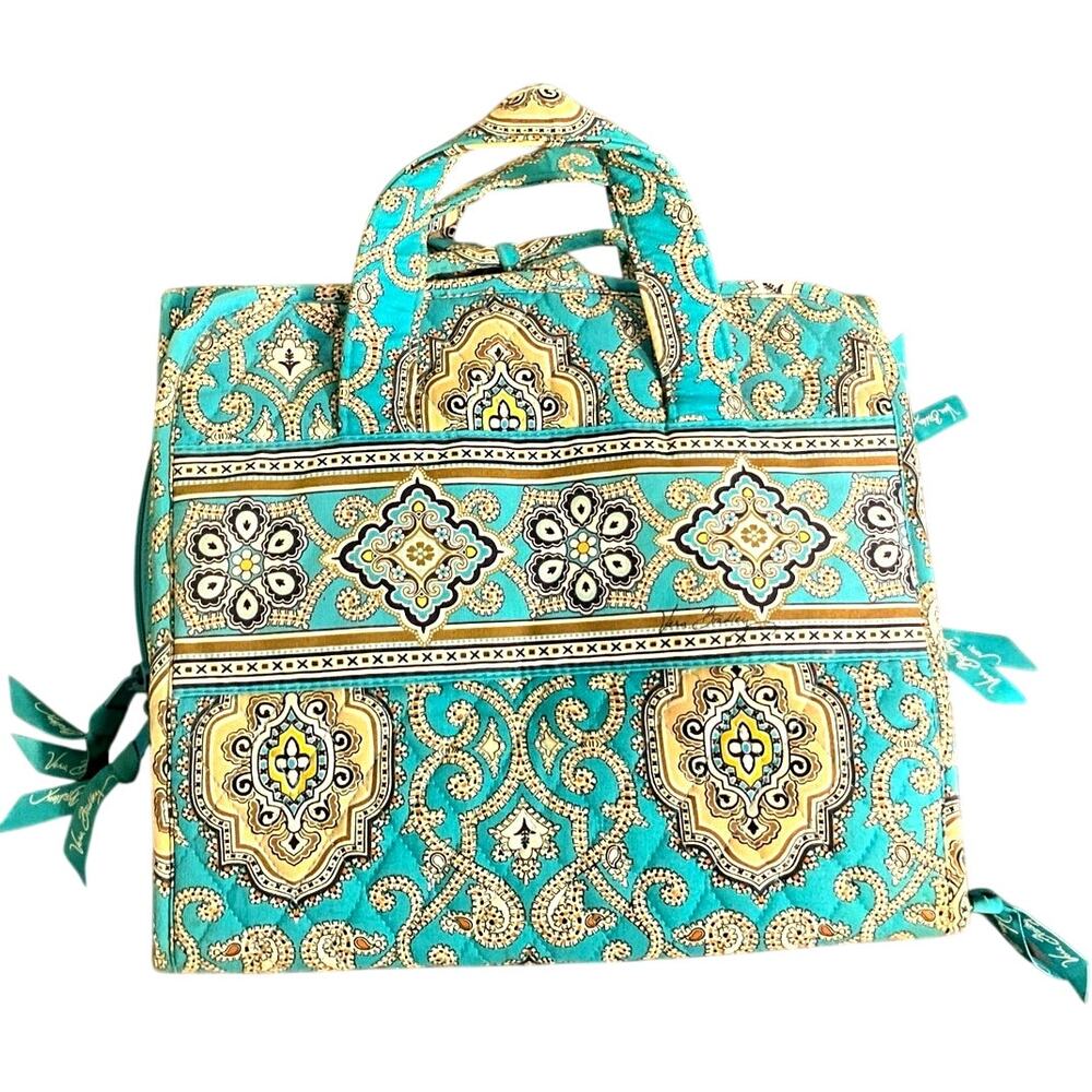 Vera Bradley Tri-Fold Cosmetic Toiletry Organizer Totally Turquoise - Retired
